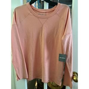Eddie Bauer medium coral pink light pullover NWT